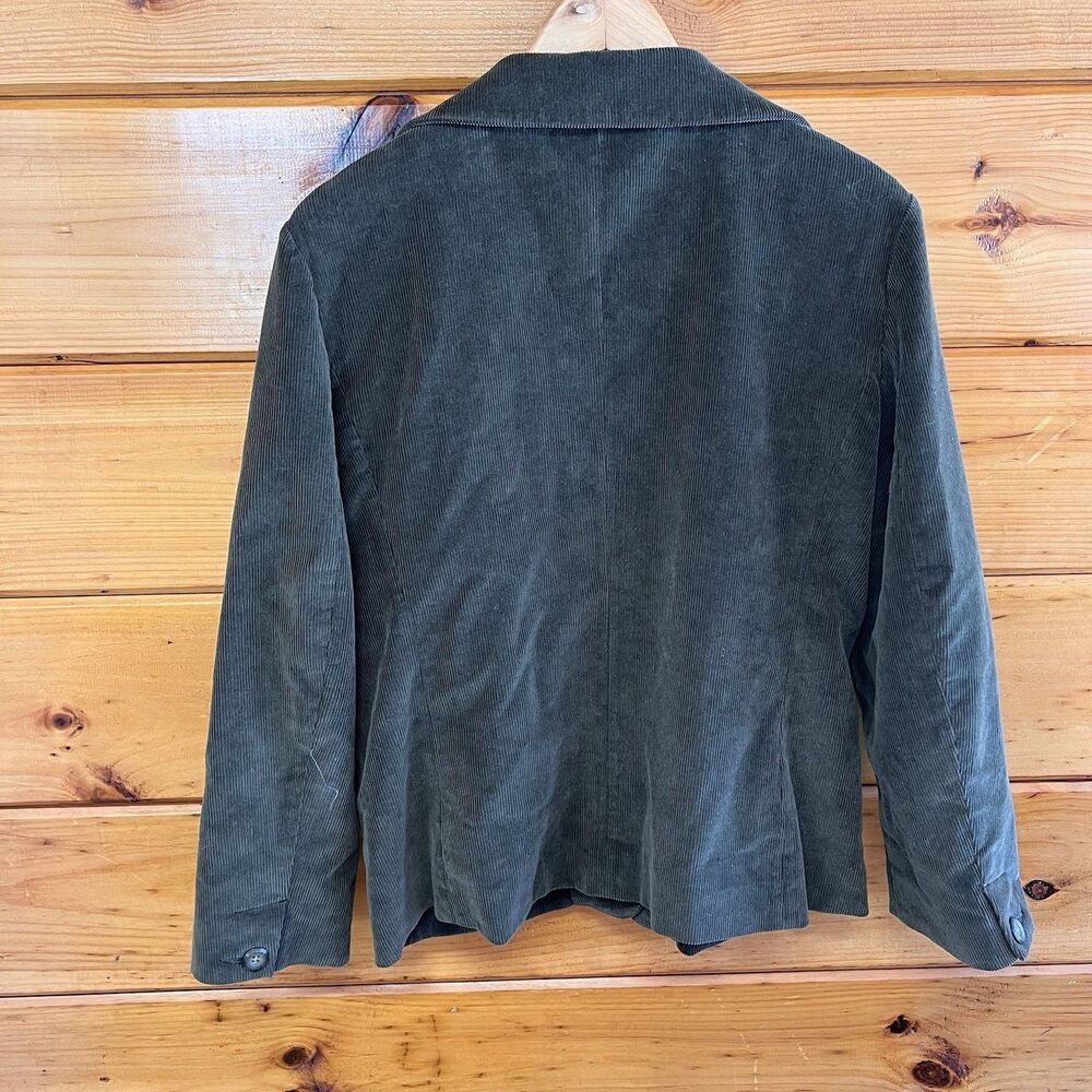 VTG LL Bean Corduroy Blazer Jacket Lined 3 Button Women's Size 10P Olive Green - Picture 6 of 6